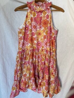 Alexia Admor Smocked Neck Trapeze Dress “Molly” Wildflowers Halter Size 6